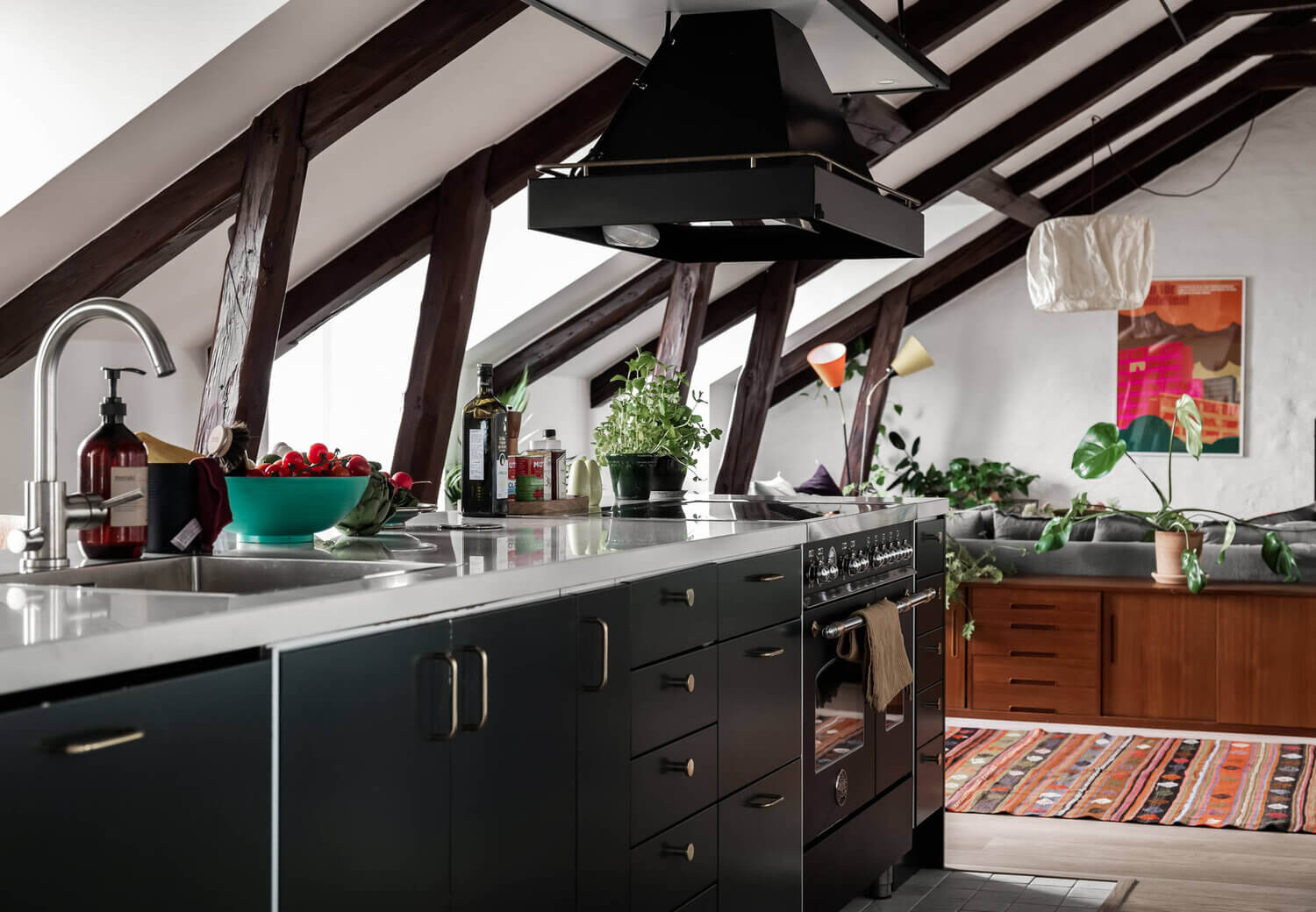 A Scandinavian Penthouse Apartment With A Dark Green Kitchen 8 AScandinavianPenthouseApartmentwithaGreenKitchen TheNordroom2 A Scandinavian Penthouse Apartment With A Dark Green Kitchen