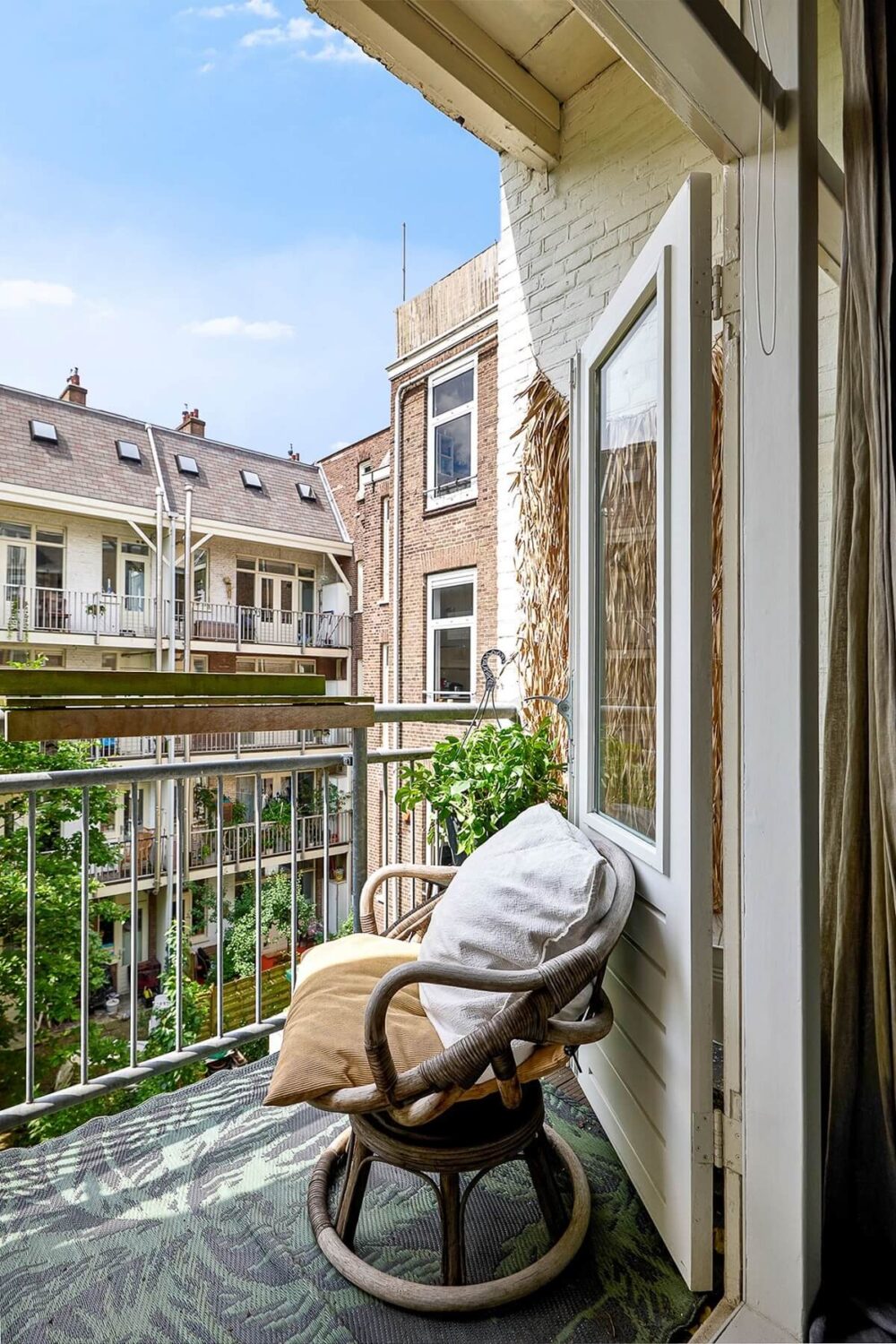 An Amsterdam Apartment with Surprising Bold Color Accents 13 balcony amsterdam apartment