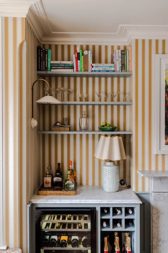 Color, Pattern, and Texture in a Renovated London Townhouse 3 bar nook