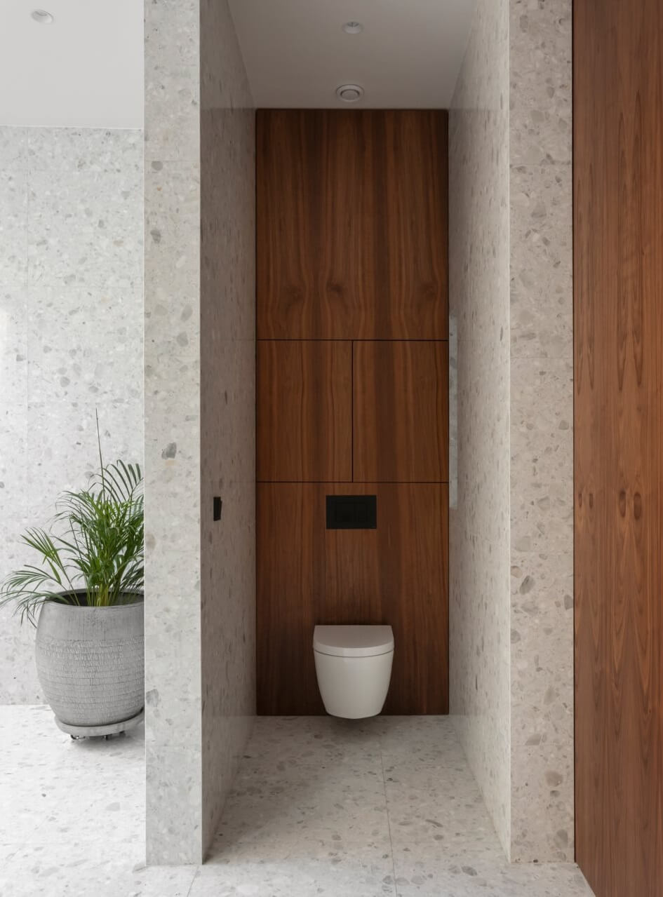 A Luxurious Architect-Designed Villa in Sweden 20 bathroom with wooden accents