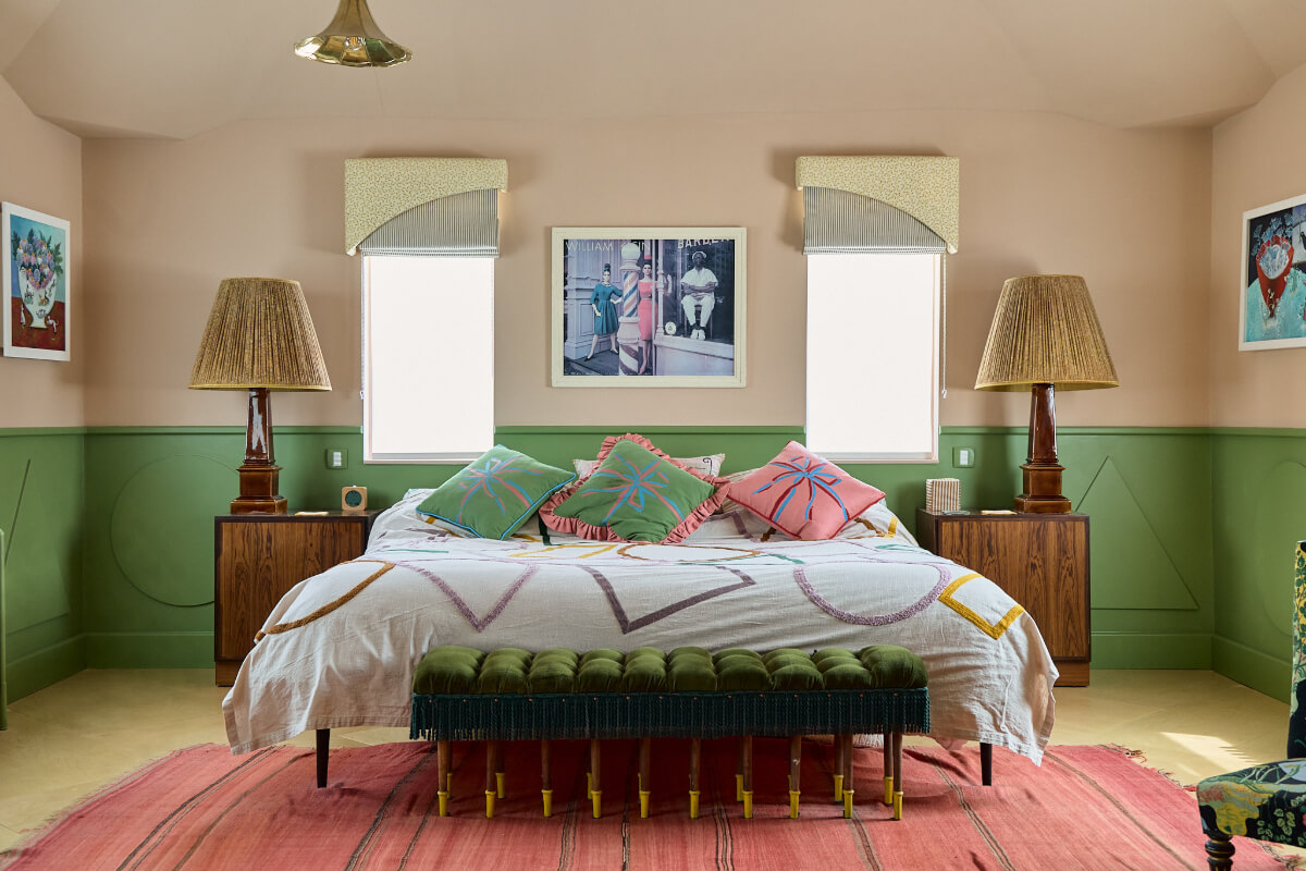 A Colorful Design-Led Georgian House in the Heart of Henley-on-Thames 23 bedroom green paneling
