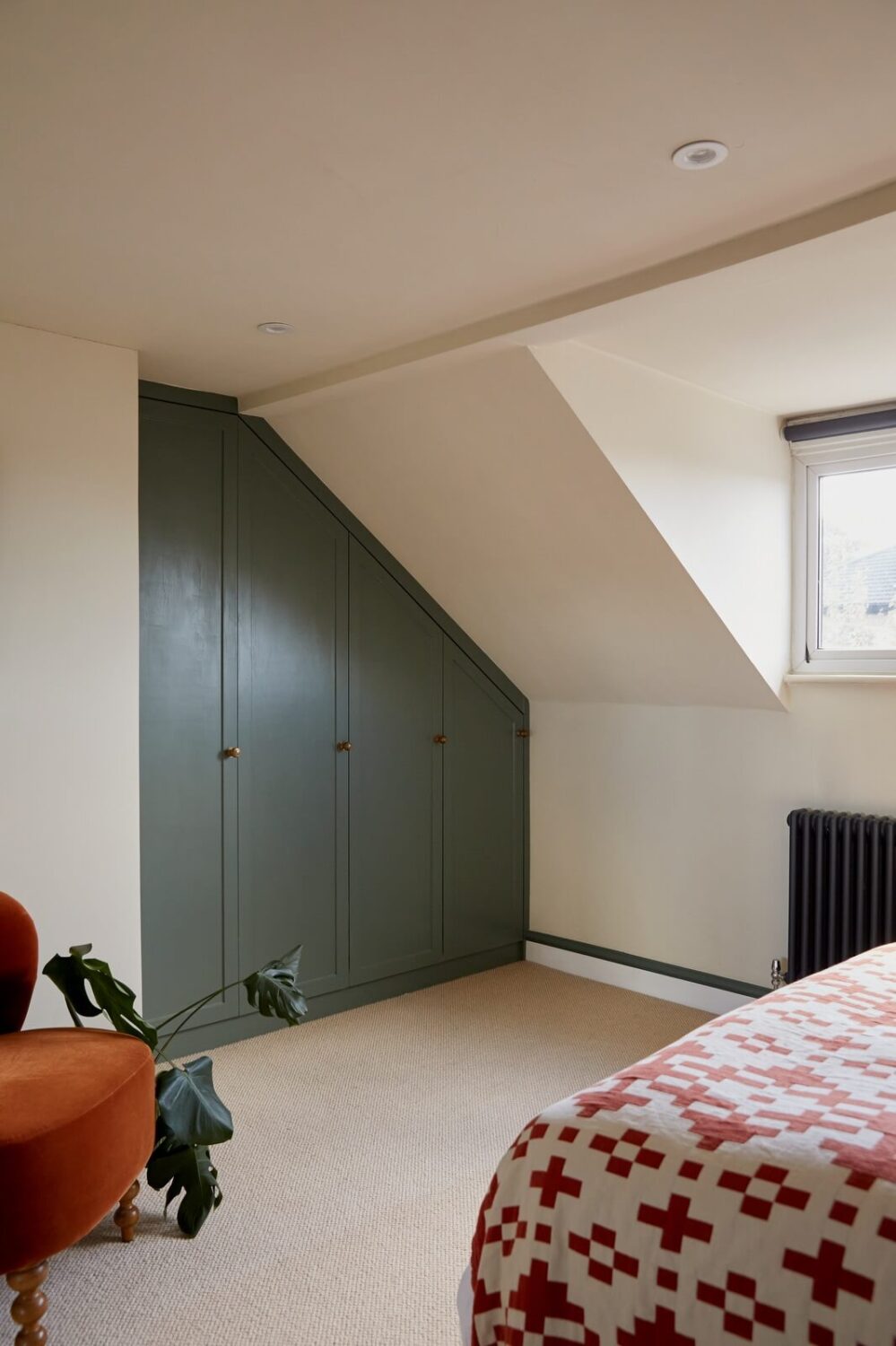 A Light-Filled Maisonette Home in London 12 bedroom-slanted-ceiling-custom-wardrobes-nordroom