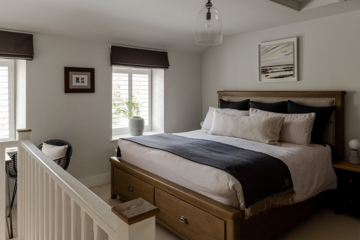 A Charming Stone Cottage with Period Features in Cornwall 14 bedroom wooden storage bed