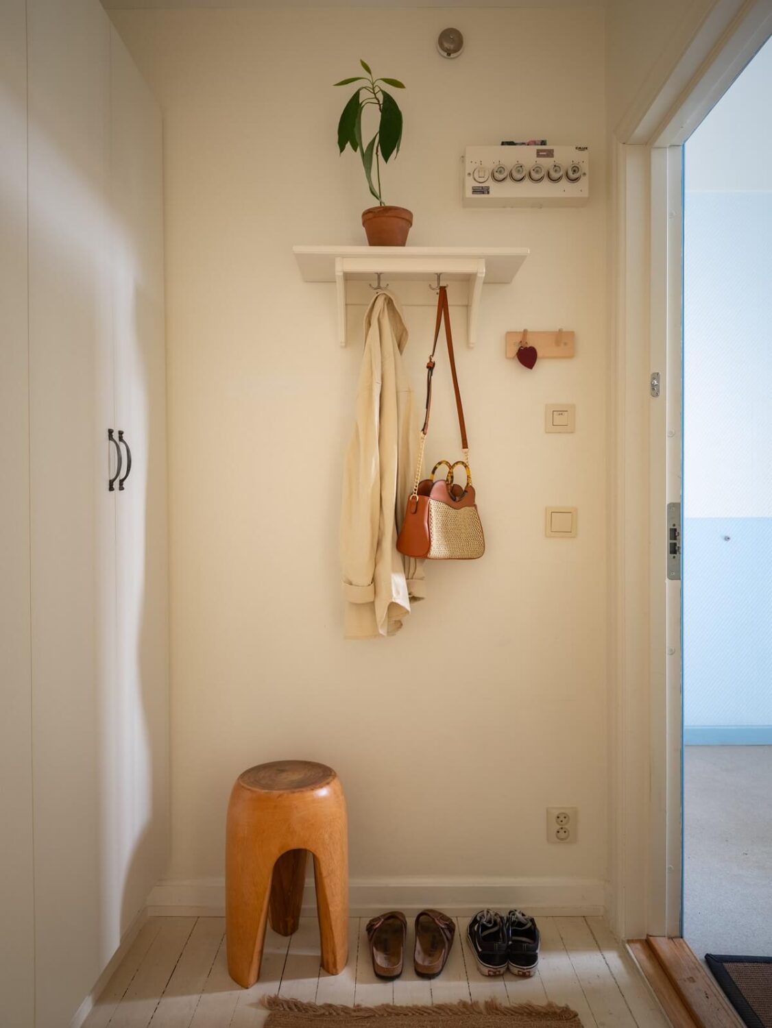 beige walls in hallway