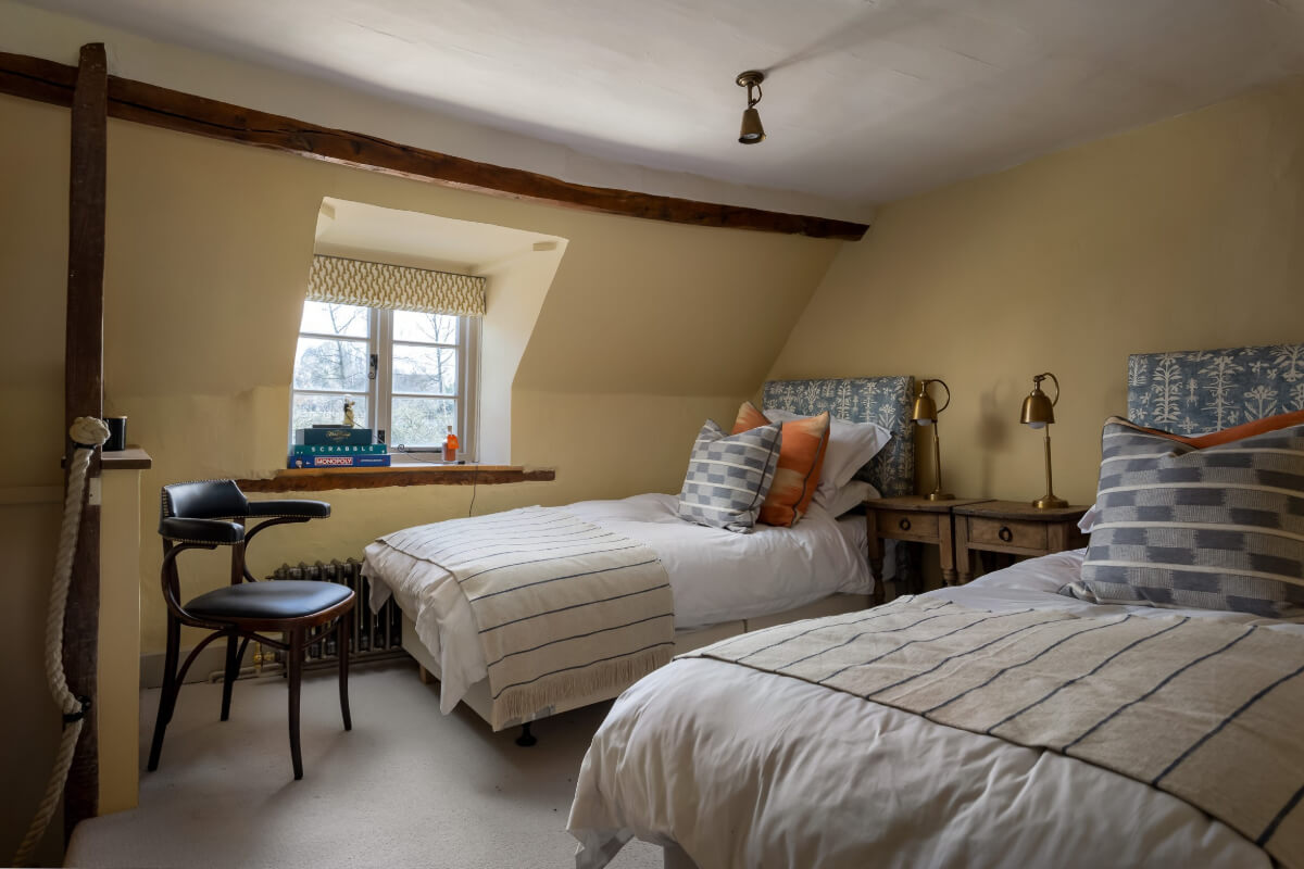 A Charming Cotswold Cottage with a deVOL Kitchen 14 beige-yellow twin bedrooms