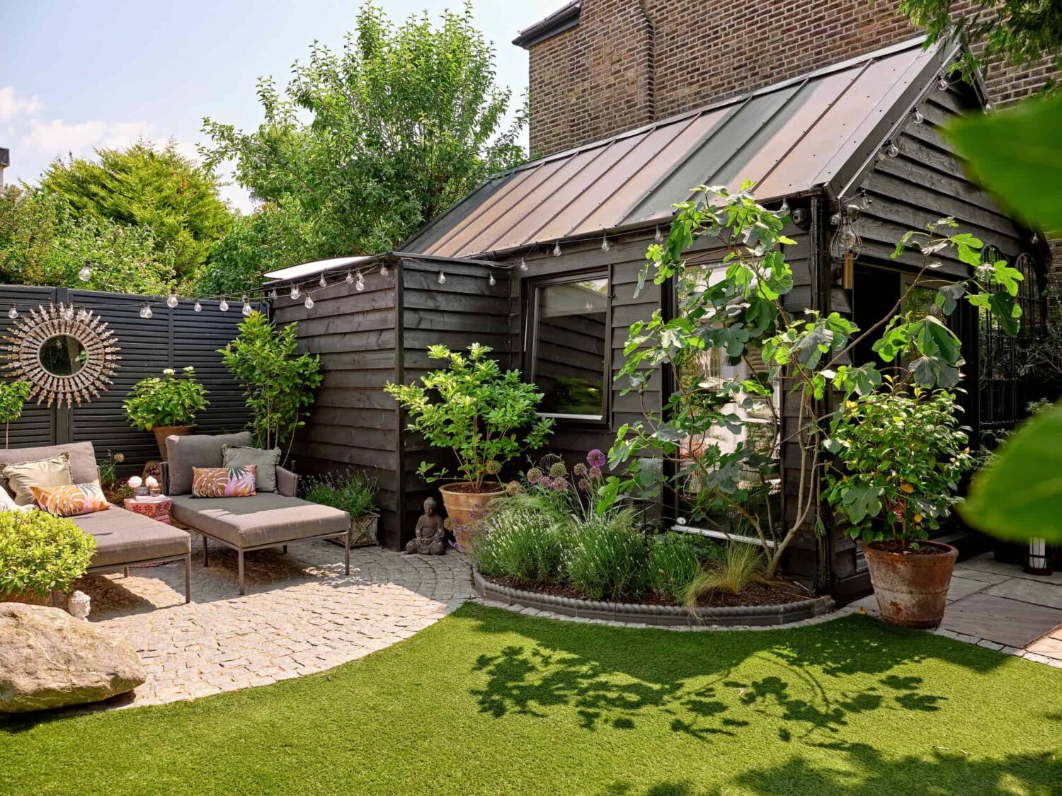 Pink & Gray Rooms in a Victorian Home with a Guest House 22 black garden cottage