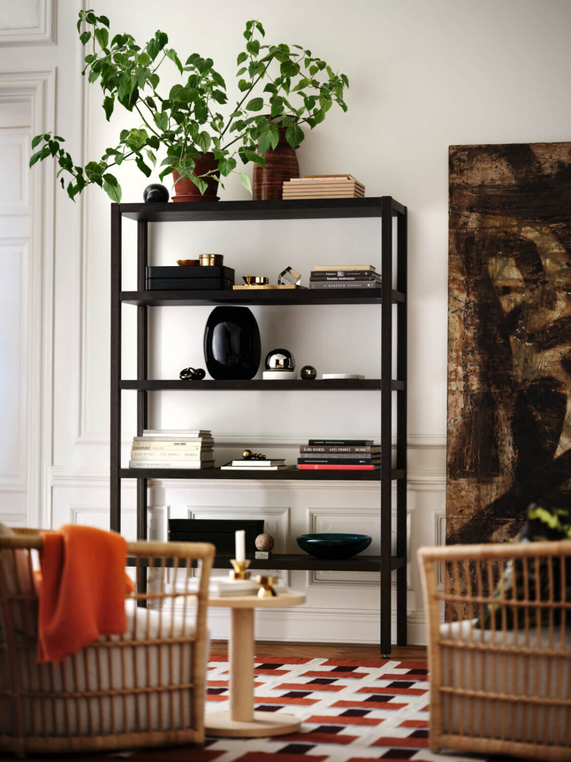 IKEA STOCKHOLM 2025 Collection: Classic Designs Made Of Natural Materials 55 black open bookcase ikea stockholm 2025 nordroom IKEA STOCKHOLM 2025 Collection: Classic Designs Made Of Natural Materials