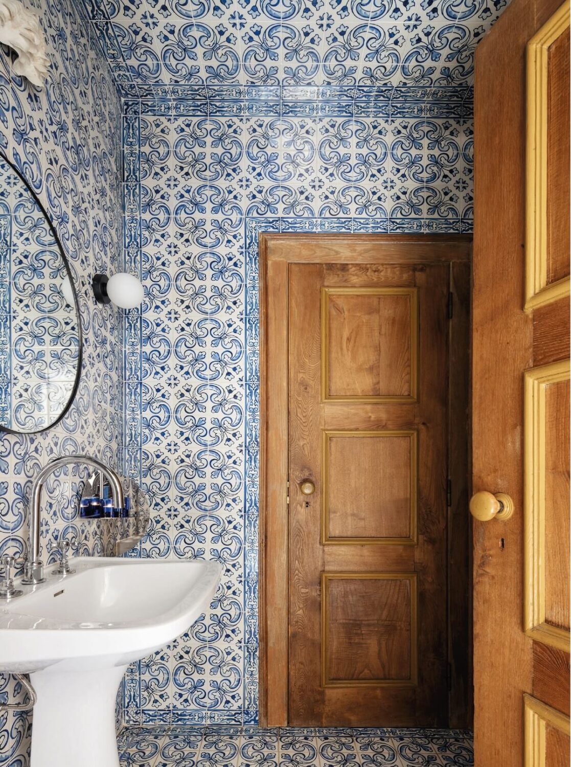 40+ Colorful Bathrooms That Will Spruce Up Your Home 27 blue tiled bathroom manor house portugal nordroom