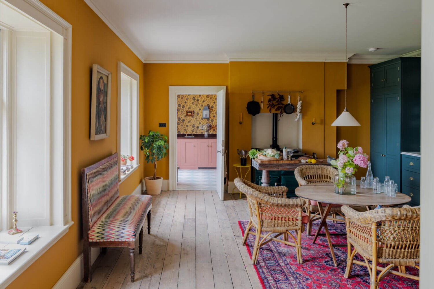 Yellow Kitchen Design Ideas (with Paint Colors) 43 blue-yellow-kitchen-clarence-and-graves-devol-nordroom