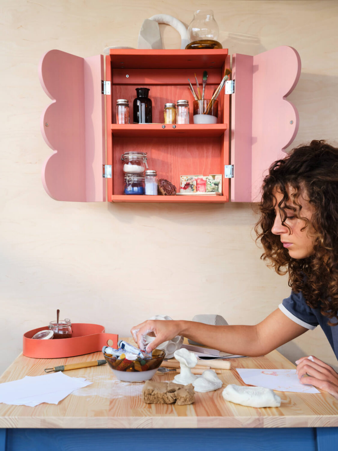 IKEA OMMJÄNGE: A Modern Collection Inspired by Swedish Folklore 4 cabinet-with-pink-doors-ikea-OMMJÄNGE-collection-nordroom