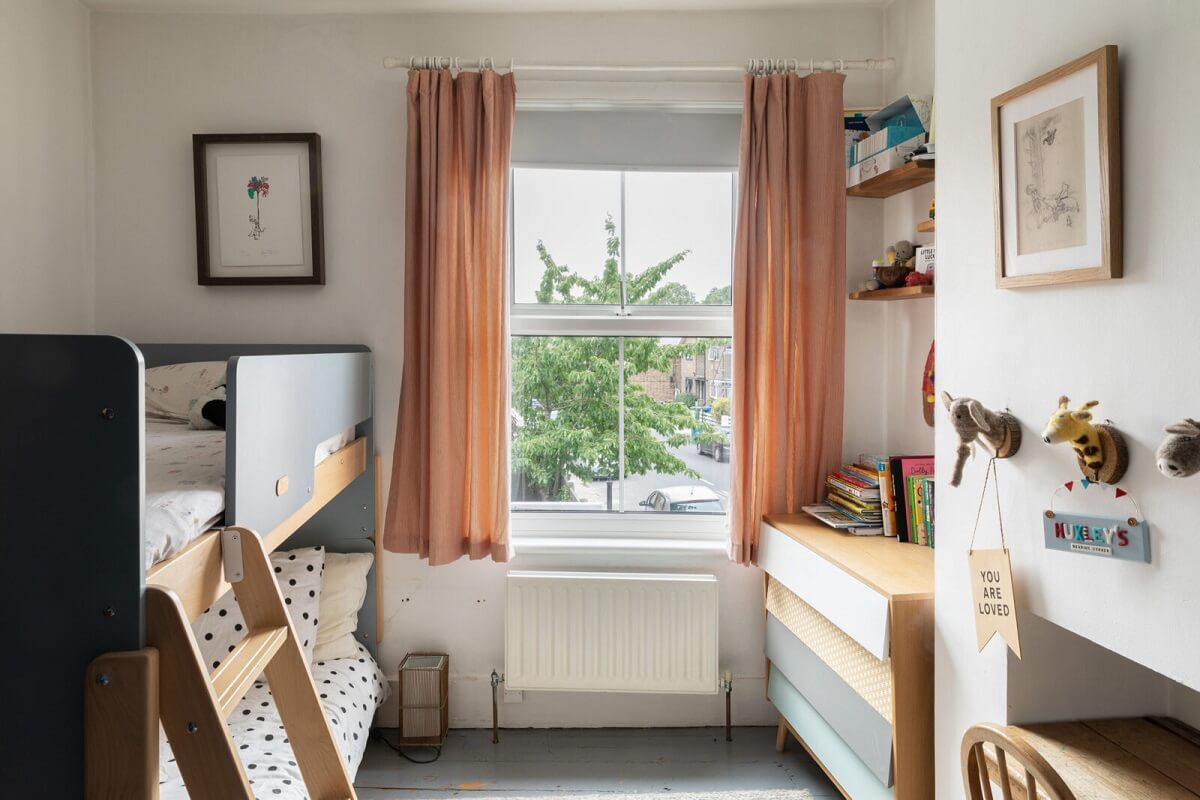 A London Family Home with a Light Modern Extension 20 childrens bedroom bunk bed