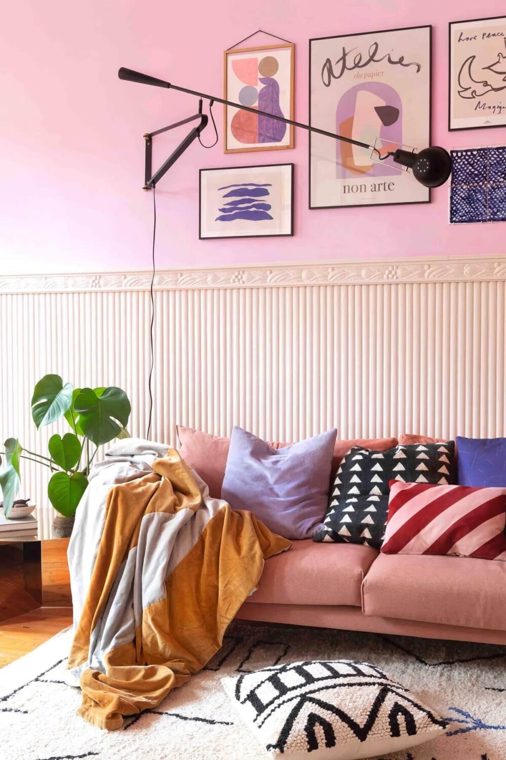 A Colorful Airbnb Apartment in Portugal 4 colorful living room porto airbnb