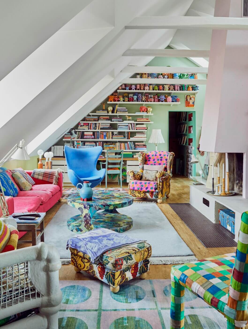 These Colorful Scandinavian Interiors Will Wow You 18 colorful-living-room-slanted-ceiling-colorful-nordic-design-nordroom
