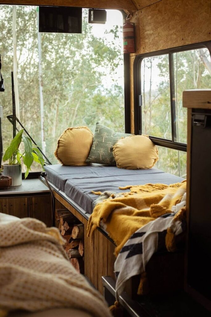 20 Stylish and Peaceful Holiday Cottages in Tasmania 14 converted-school-bus-stylish-airbnb-tasmania-nordroom