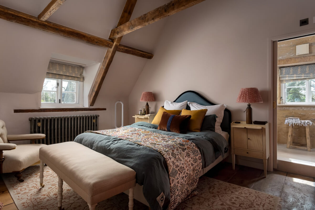 A Charming Cotswold Cottage with a deVOL Kitchen 12 cottage bedroom exposed wooden beams