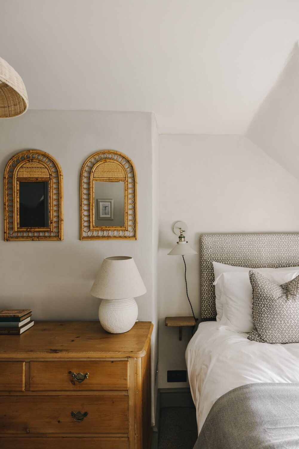 The Workers Cottage: An English Holiday Home with a Royal Past 10 cottage-bedroom-wooden-drawers-slanted-ceiling