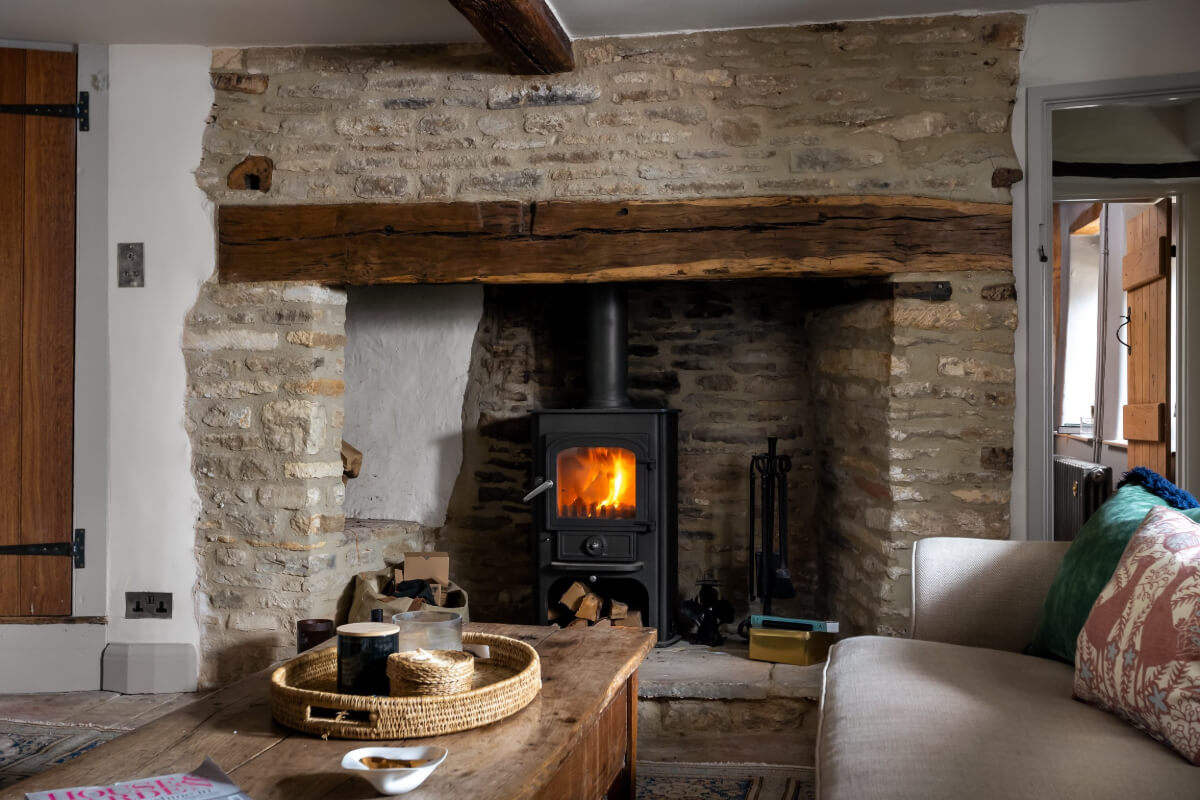 A Charming Cotswold Cottage with a deVOL Kitchen 8 cottage sitting room fireplace