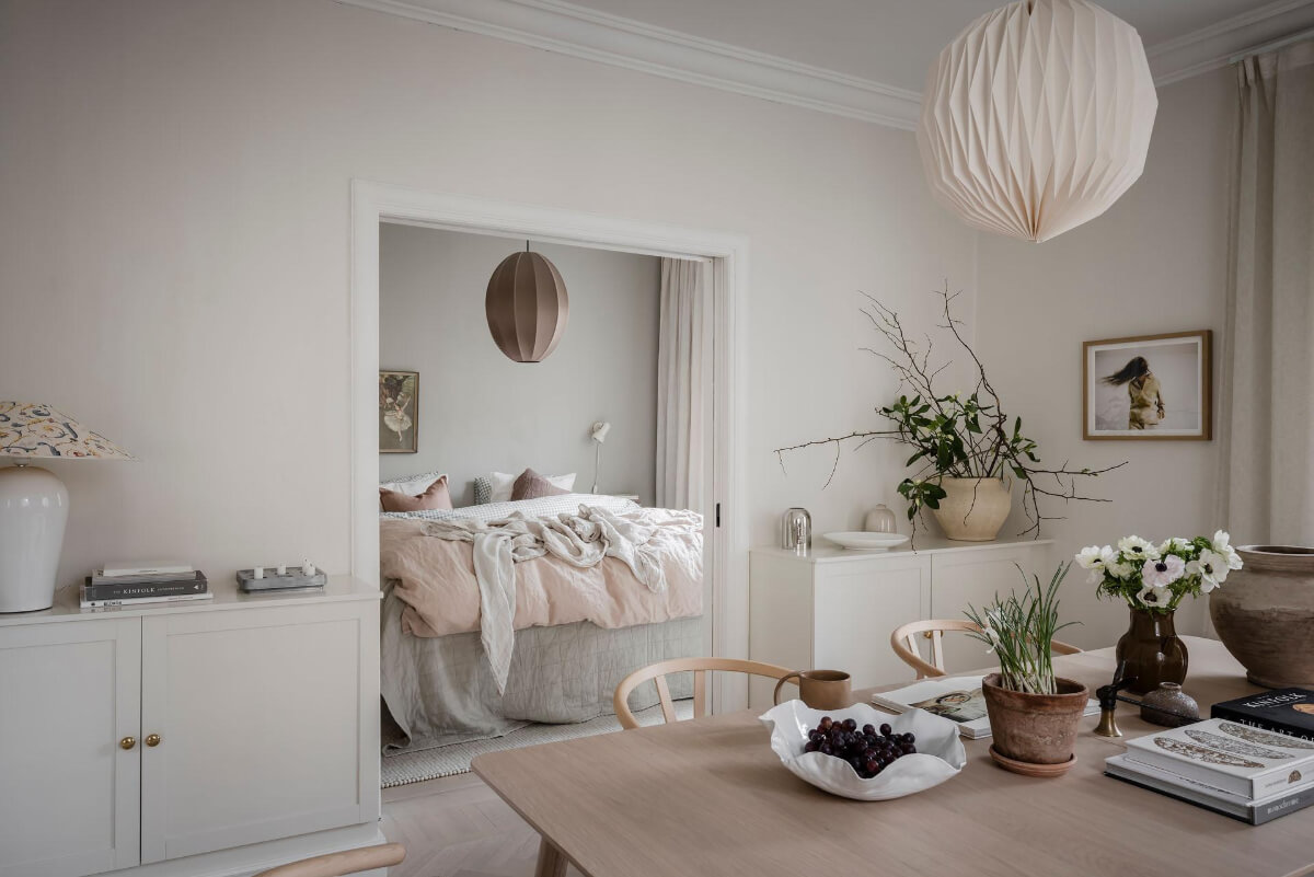 A Light Corner Apartment with an Open Flowing Floor Plan 27 dining room view into bedroom