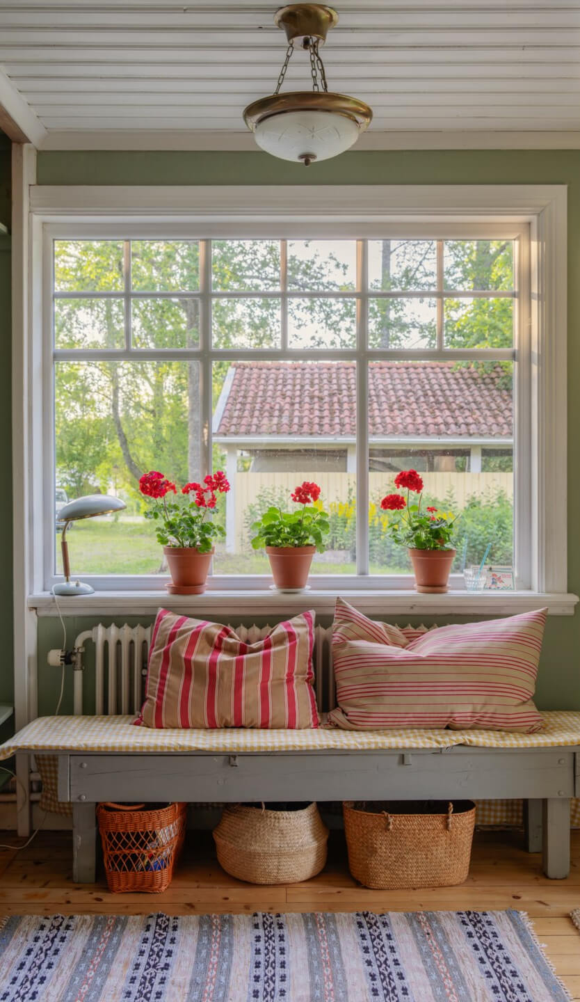 A 1930s Lakeside Country House with a Private Beach 31 entry hall bench