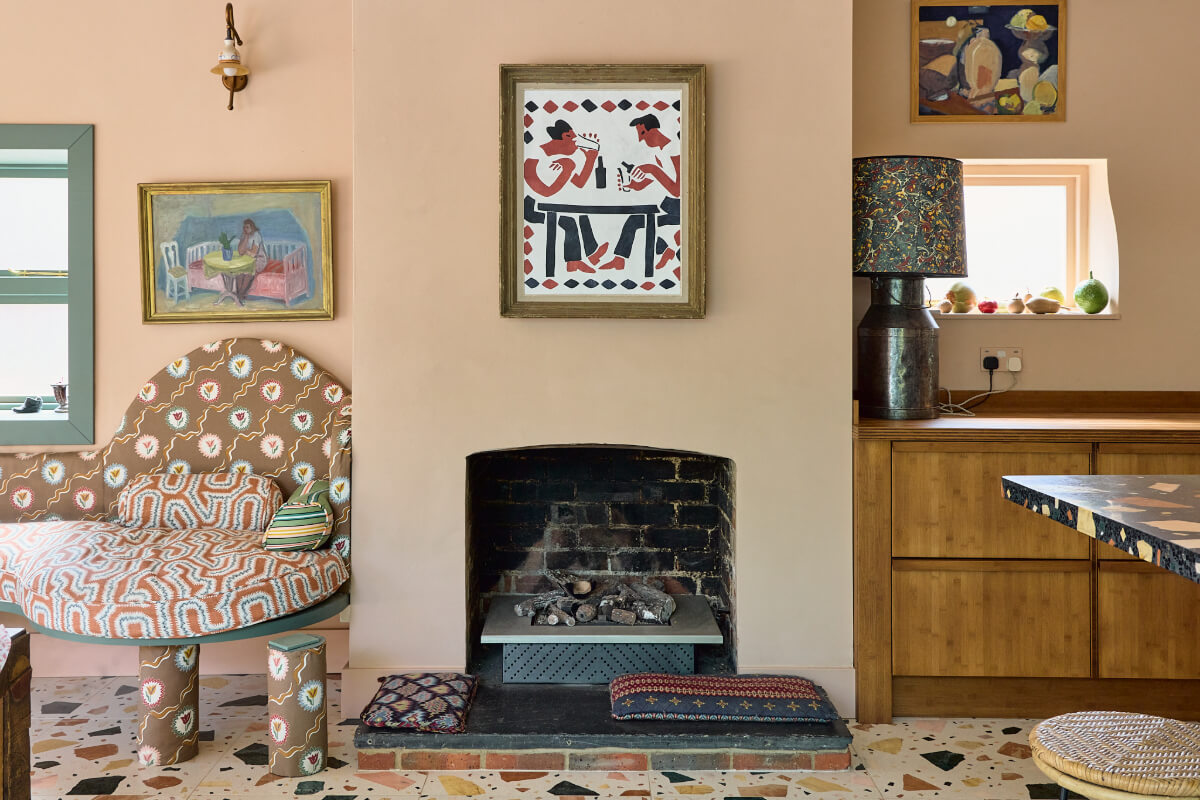 A Colorful Design-Led Georgian House in the Heart of Henley-on-Thames 6 fireplace detail