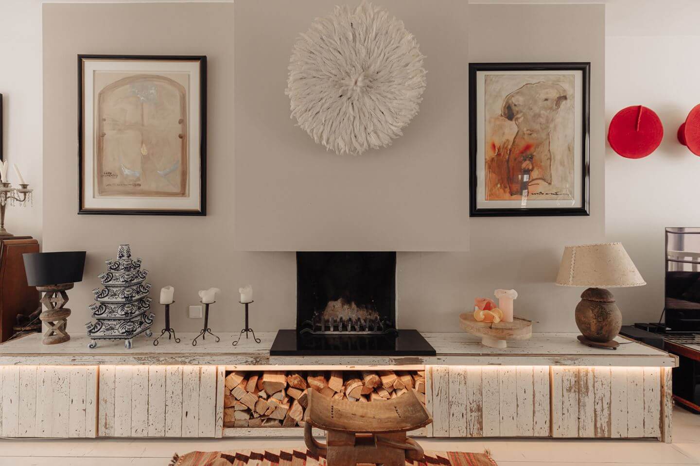 A Charming Amsterdam Townhouse with a Cozy Roof Terrace 9 fireplace living room