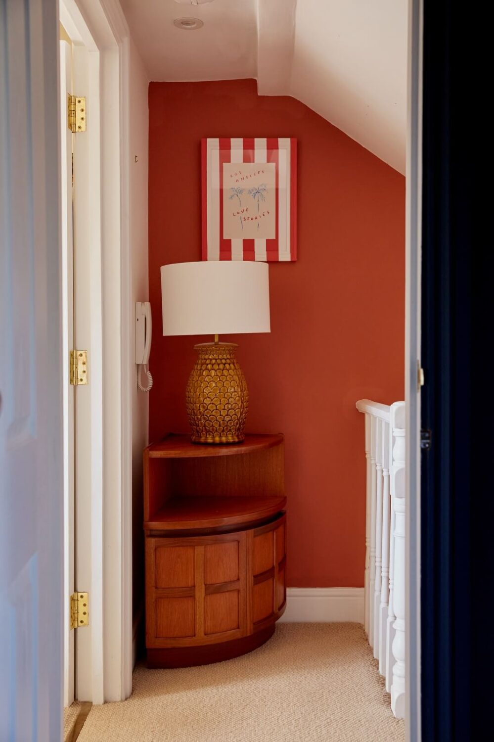 A Light-Filled Maisonette Home in London 10 first-floor-landing-terracotta-wall-nordroom