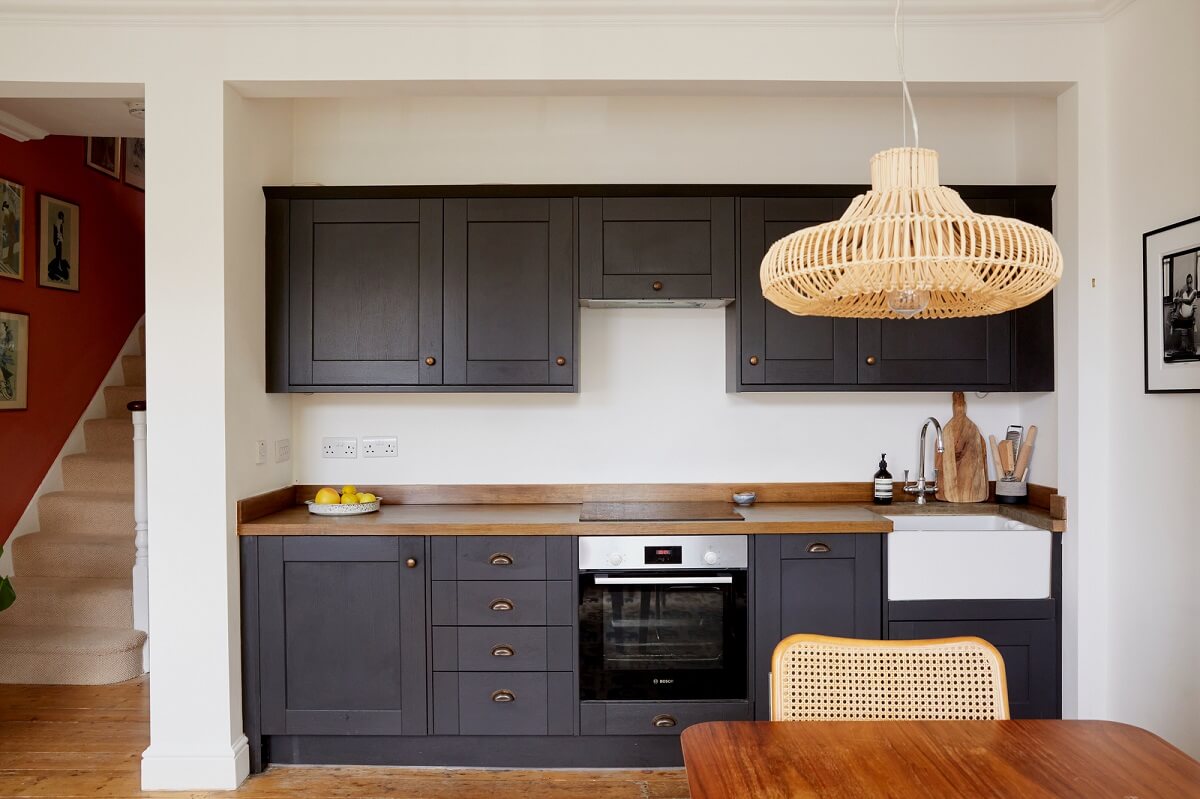 A Light-Filled Maisonette Home in London 6 gray-kitchen-in-niche-nordroom