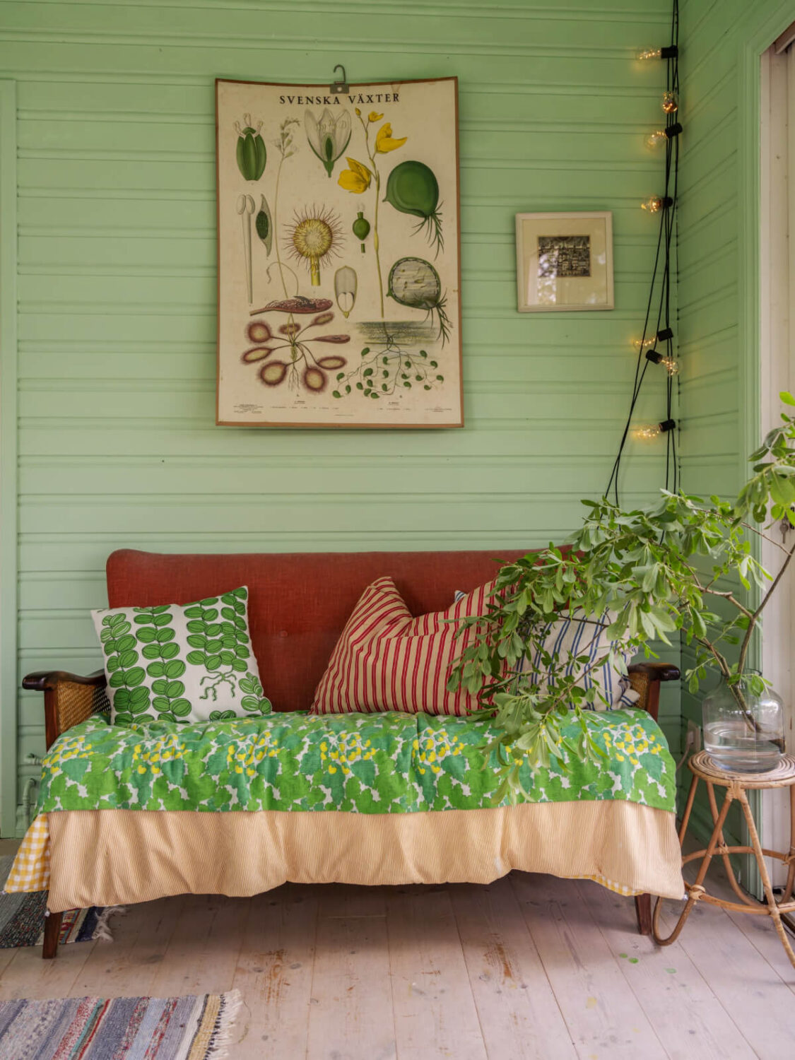 A 1930s Lakeside Country House with a Private Beach 6 green walls garden room