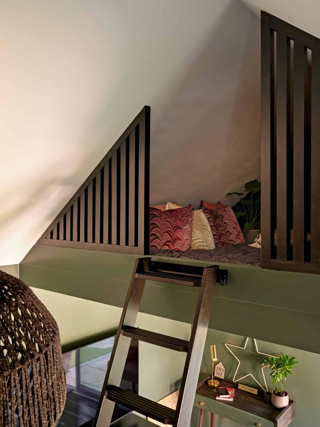 Pink & Gray Rooms in a Victorian Home with a Guest House 26 guest house loft bed