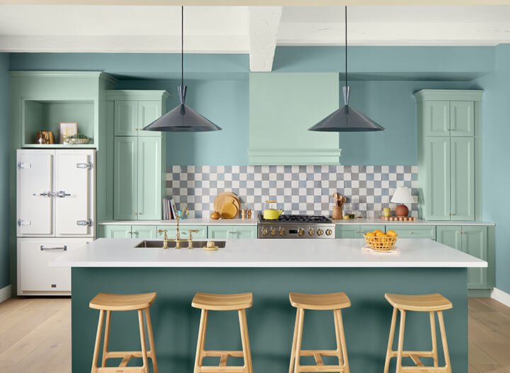 HGTV Home by Sherwin-Williams Color of the Year 2025: Quietude 22 hgtv home color trends 2025 blue kitchen nordroom HGTV Home by Sherwin-Williams Color of the Year 2025: Quietude