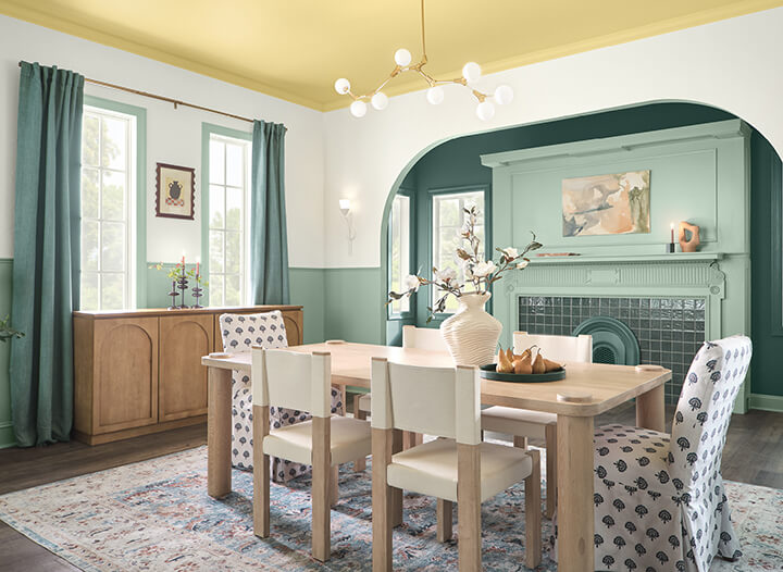 HGTV Home by Sherwin-Williams Color of the Year 2025: Quietude 29 hgtv home color trends 2025 yellow ceiling nordroom HGTV Home by Sherwin-Williams Color of the Year 2025: Quietude