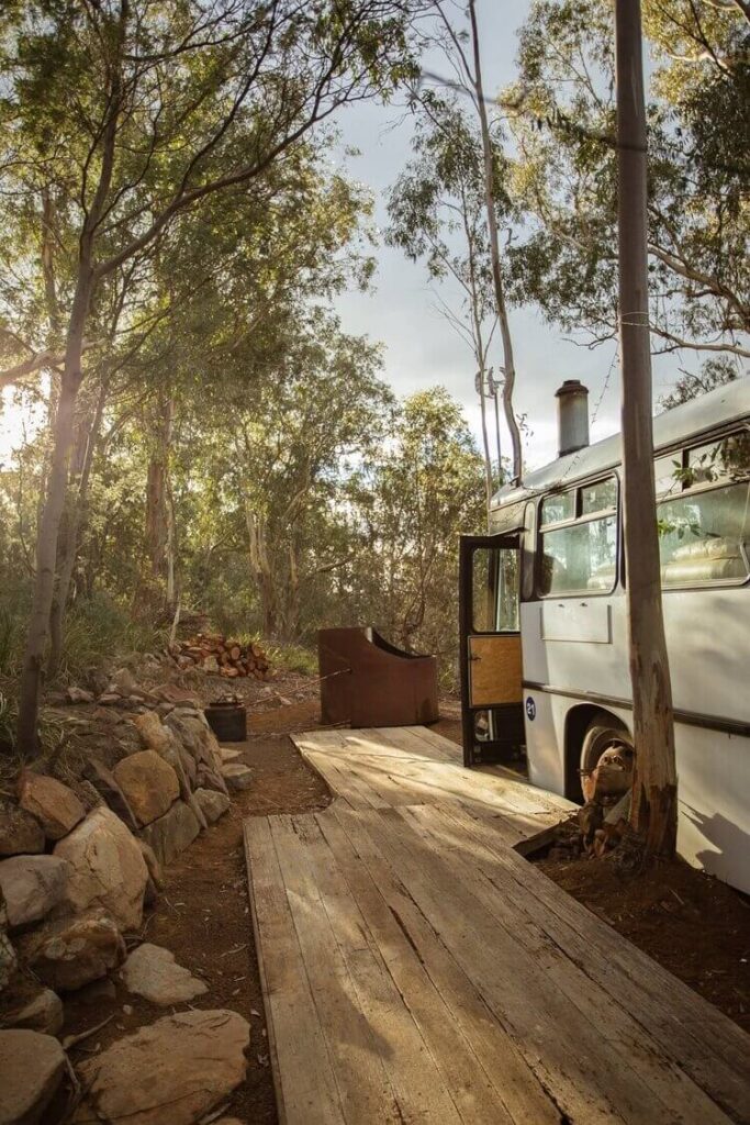 20 Stylish and Peaceful Holiday Cottages in Tasmania 17 converted-school-bus-stylish-airbnb-tasmania-nordroom