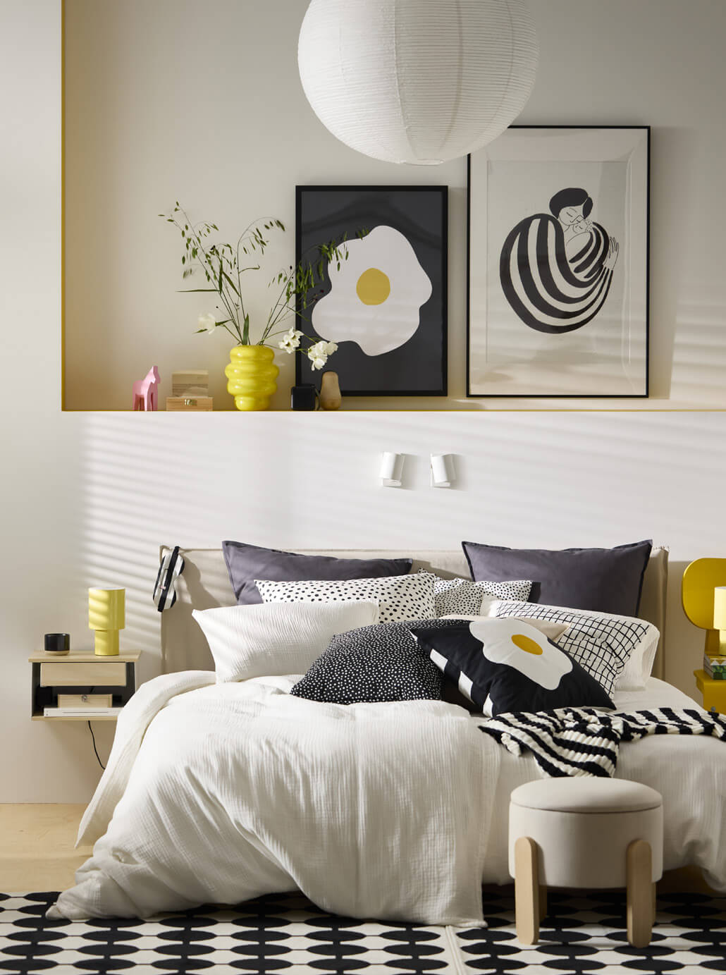 New IKEA Collection April 2025: Colorful Designs and Patterns 7 ikea bedroom yellow color accents new collection april 2025 nordroom New IKEA Collection April 2025: Colorful Designs and Patterns