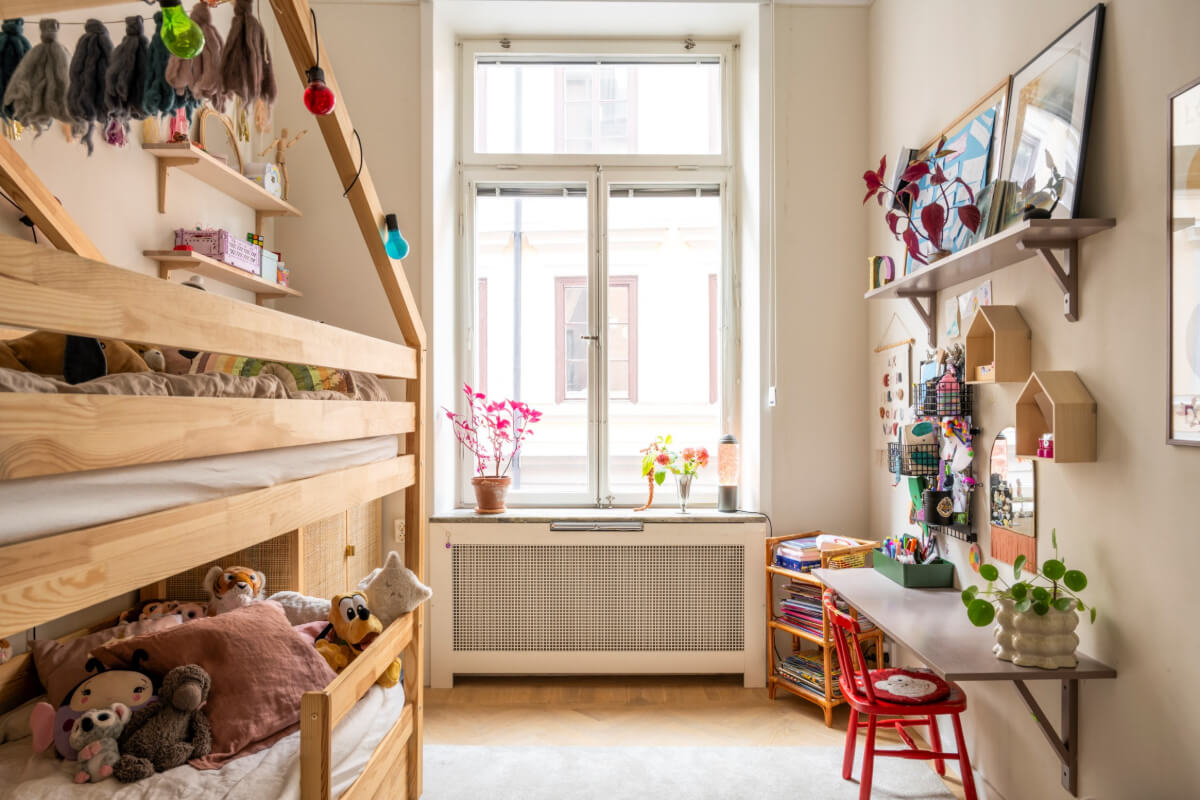 A Late 19th-Century Apartment with a Pink Bedroom 16 kids bedroom bunk bed