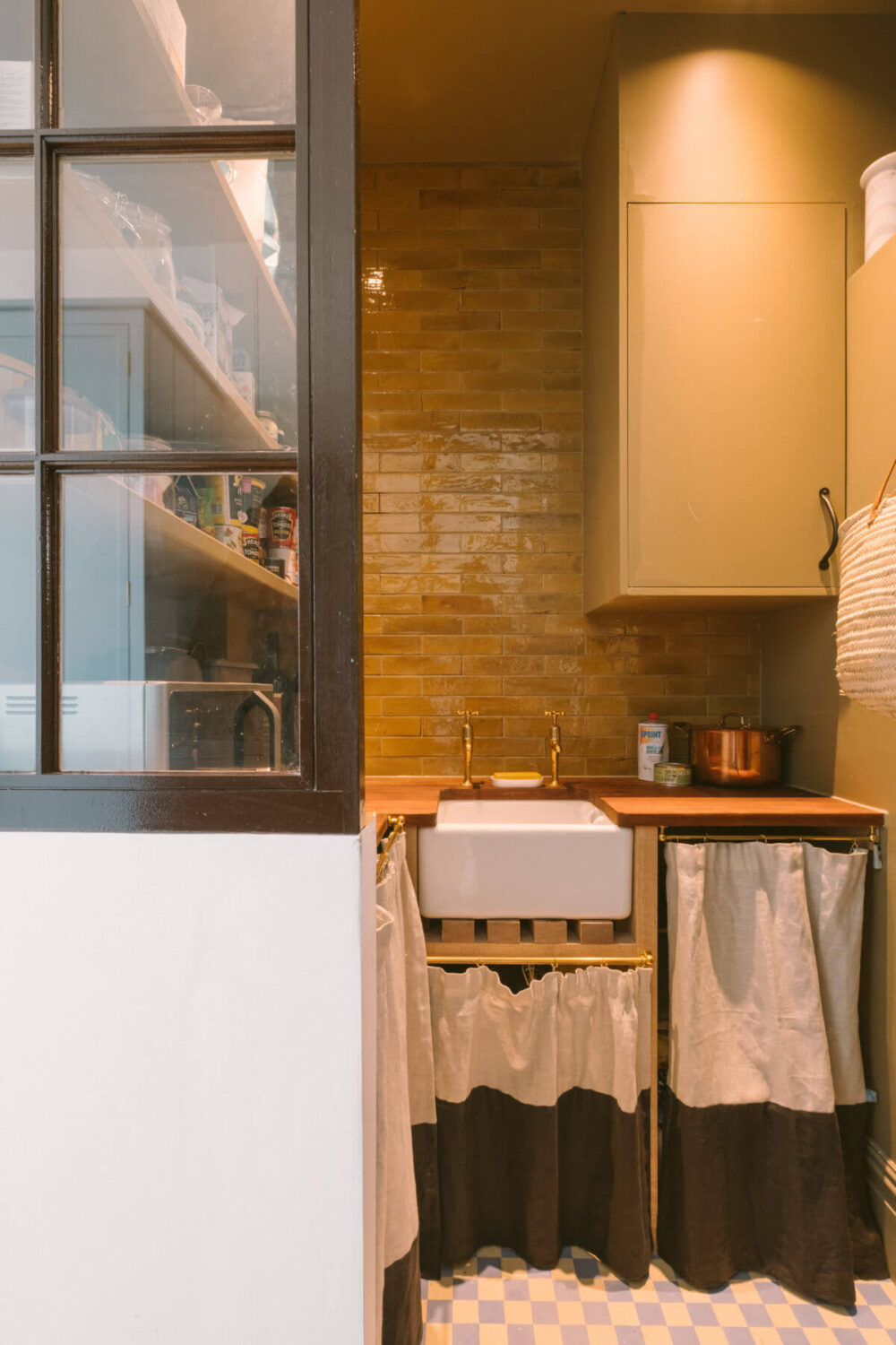 Yellow Kitchen Design Ideas (with Paint Colors) 53 kitchen-pantry-utility-room-mustard-yellow-tiles-nordroom