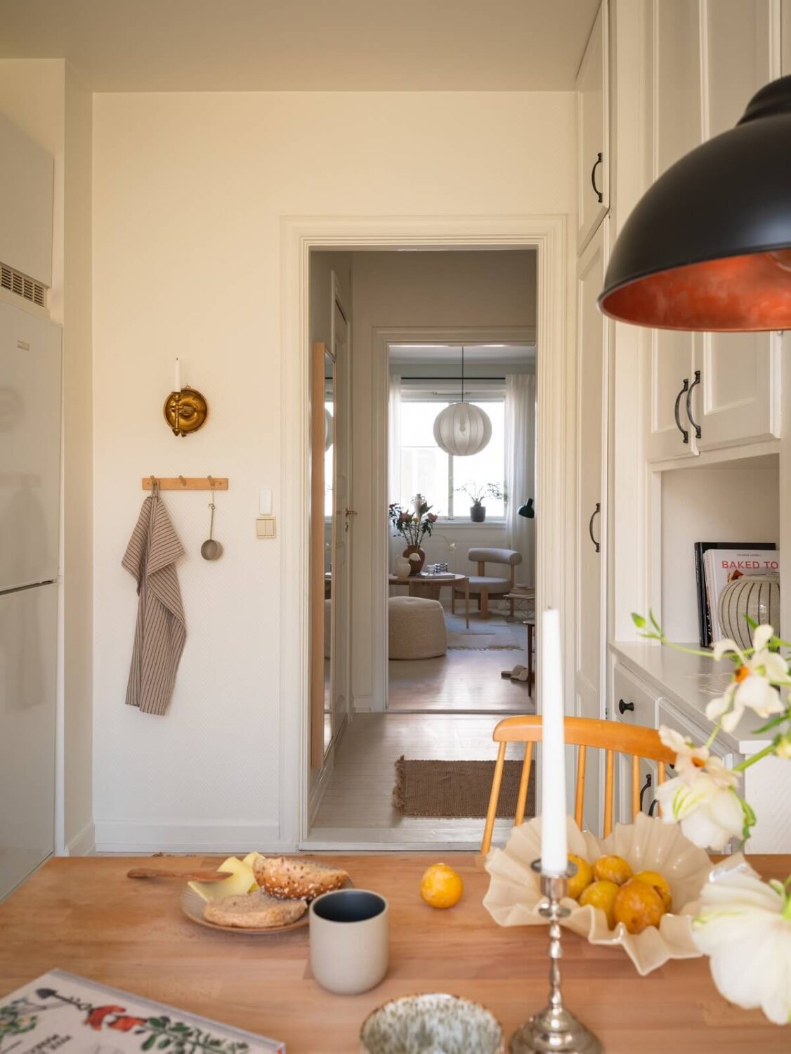 kitchen view into studio