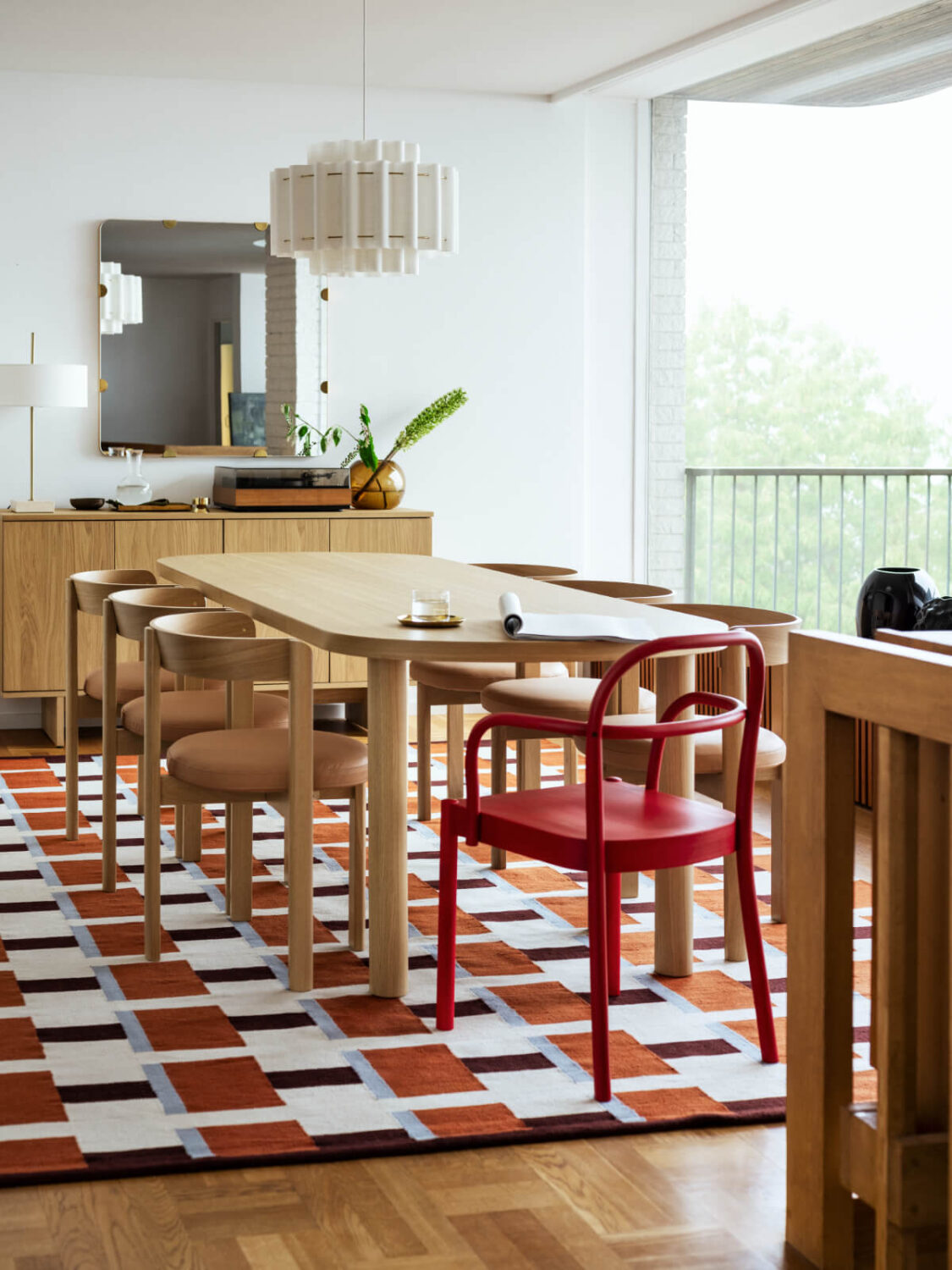 IKEA STOCKHOLM 2025 Collection: Classic Designs Made Of Natural Materials 33 large dining table colorful rug ikea stockholm 2025 nordroom IKEA STOCKHOLM 2025 Collection: Classic Designs Made Of Natural Materials