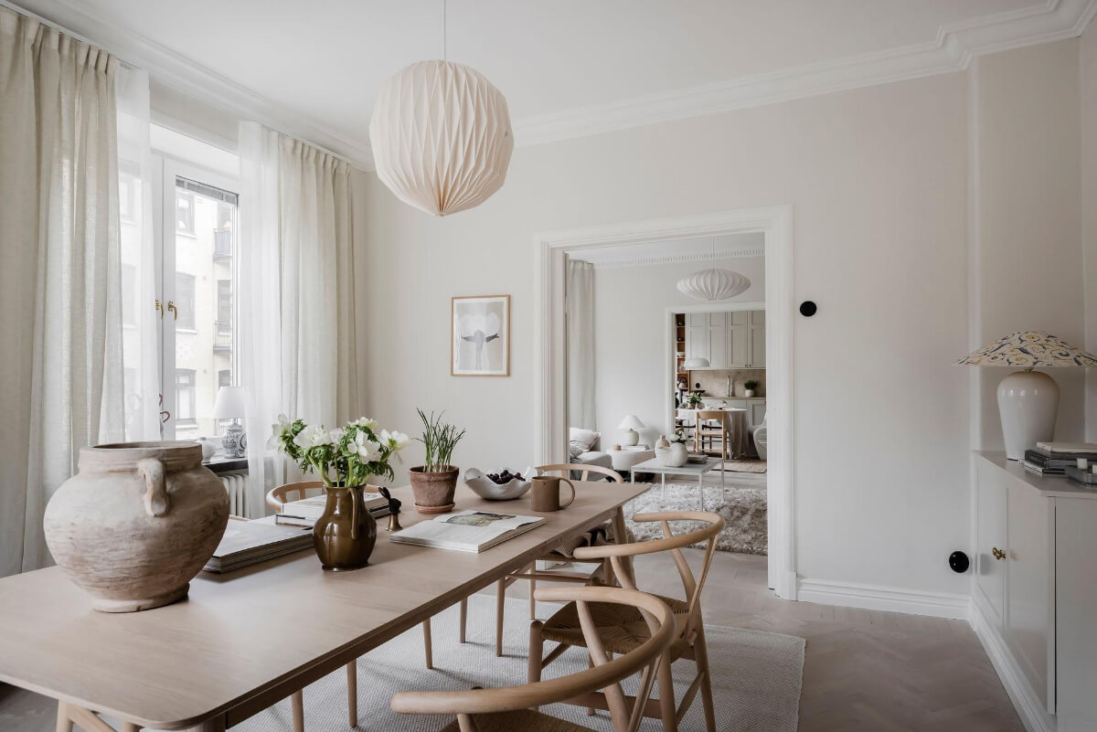 A Light Corner Apartment with an Open Flowing Floor Plan 23 large dining table