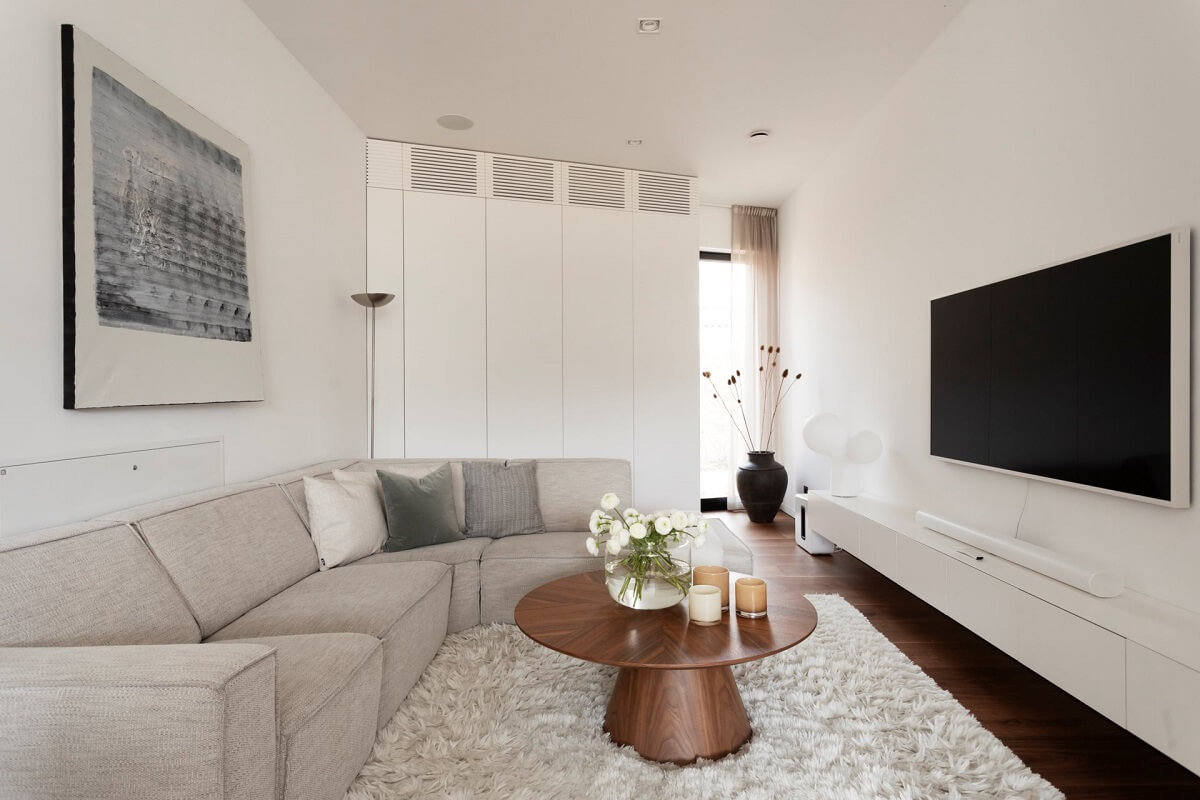 A Luxurious Architect-Designed Villa in Sweden 12 light colored television room