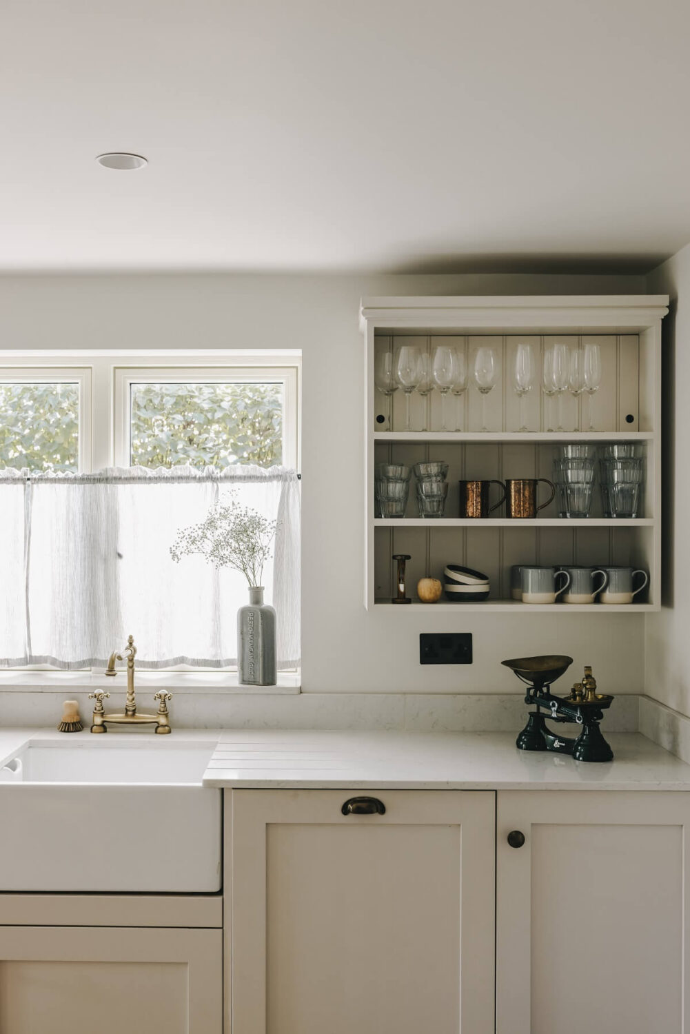 The Workers Cottage: An English Holiday Home with a Royal Past 5 light-kitchen-butler-sink-open-shelves-nordroom