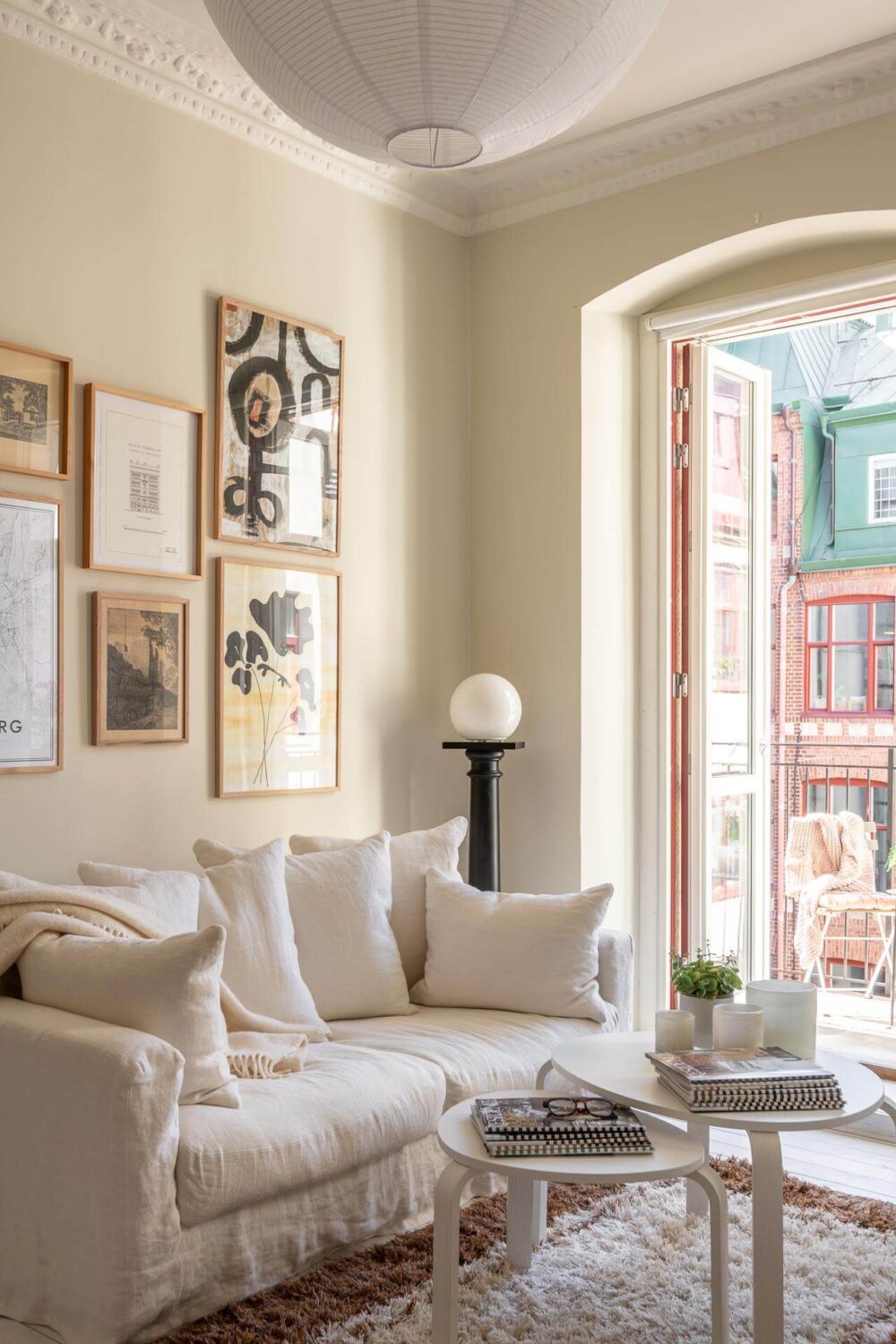 Warm, Neutral Colors in a Lovely Swedish Apartment 2 light living room beige walls art nordroom