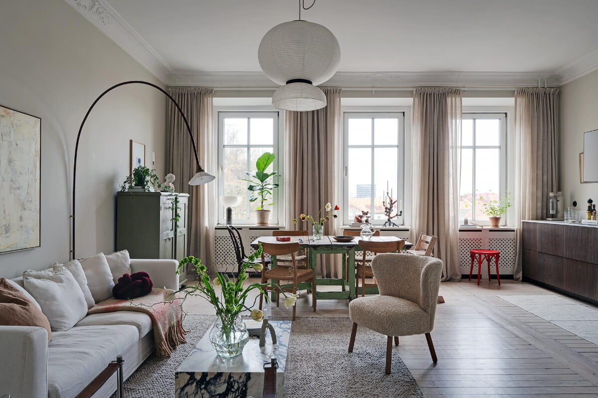 light open plan living room