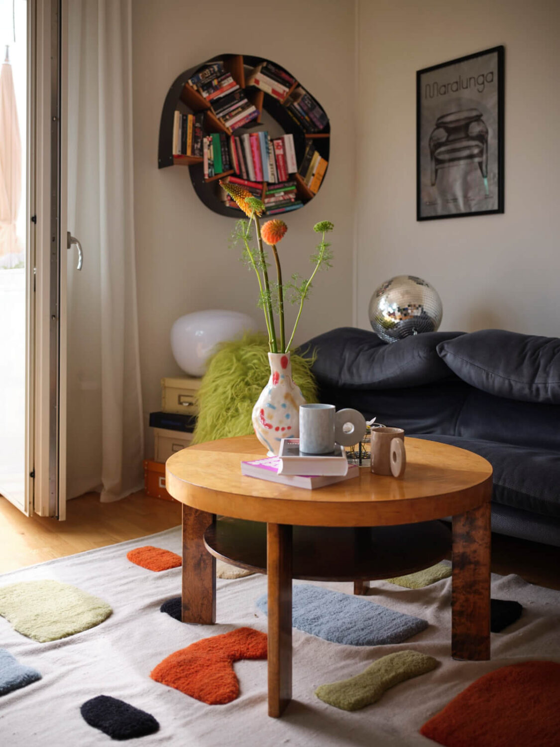 A 1940s Swedish Apartment with a Soft Yellow Kitchen 2 living room detail