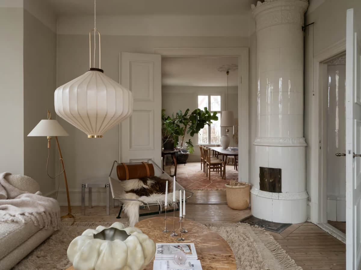 living room with fireplace