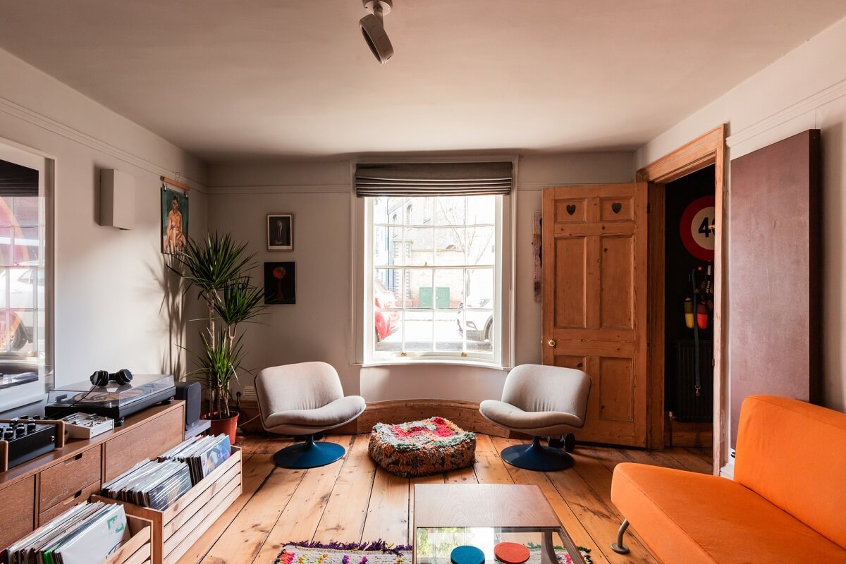 Rustic Wooden Elements in a Historic English House 5 living room wooden floorboards music collection