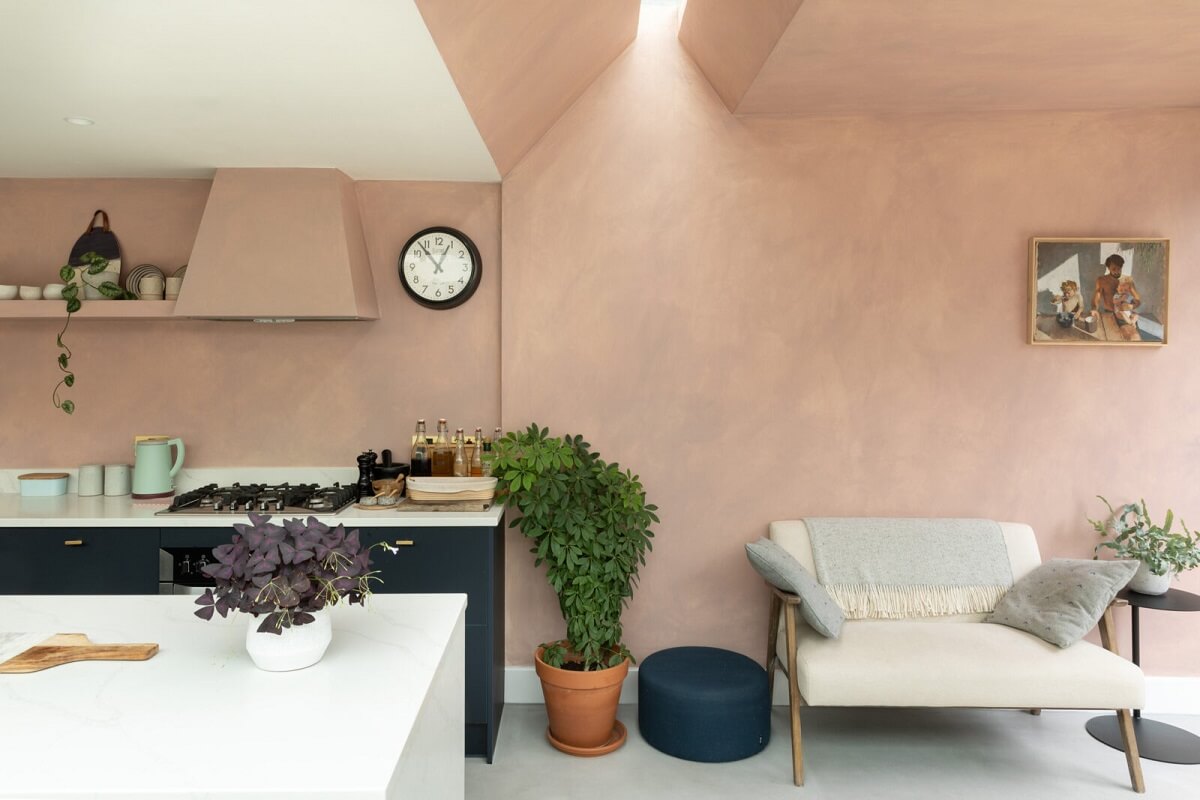 A London Family Home with a Light Modern Extension 10 modern kitchen extension skylight blue cabinets nordroom