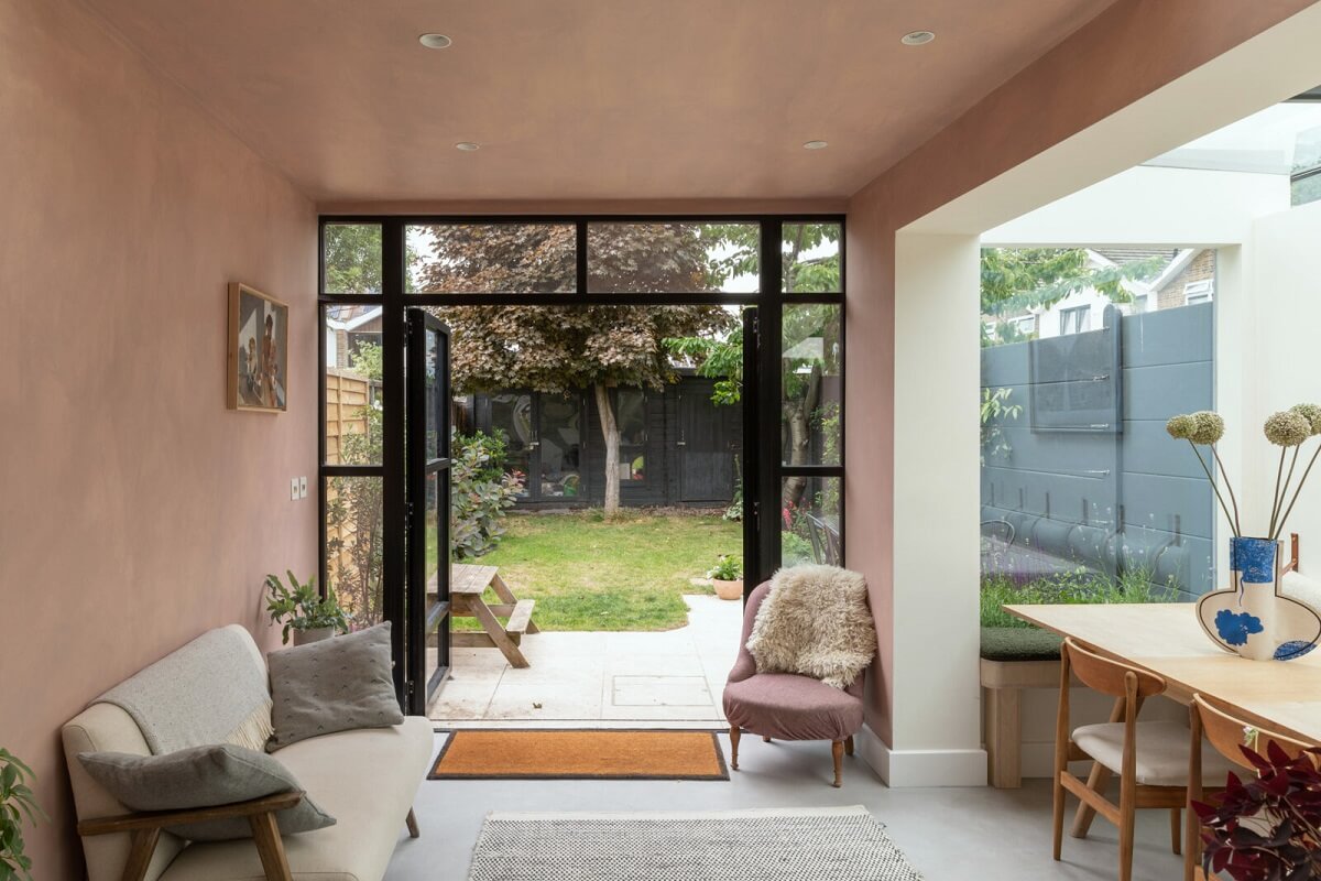 A London Family Home with a Light Modern Extension 8 modern kitchen extension with garden view nordroom