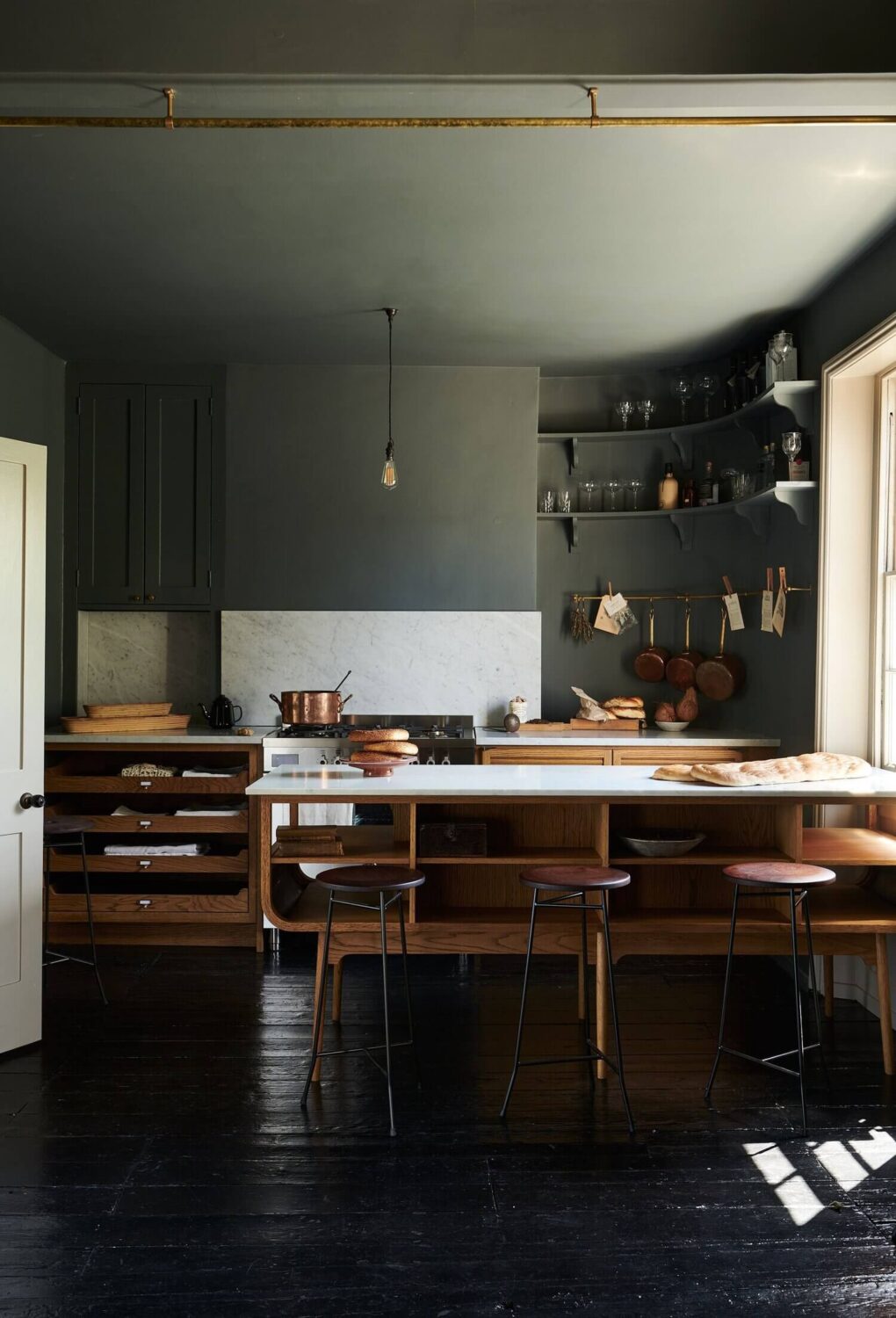 Trend Alert: 36x Color-Drenched Rooms 32 moody devol haberdasher kitchen nordroom7 Trend Alert: 36x Color-Drenched Rooms