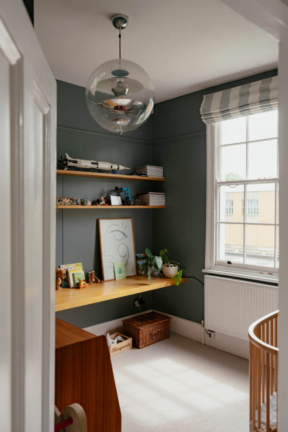A Renovated Victorian Townhouse with a Small Split-Level Garden 25 nursery dark blue walls A Renovated Victorian Townhouse with a Small Split-Level Garden