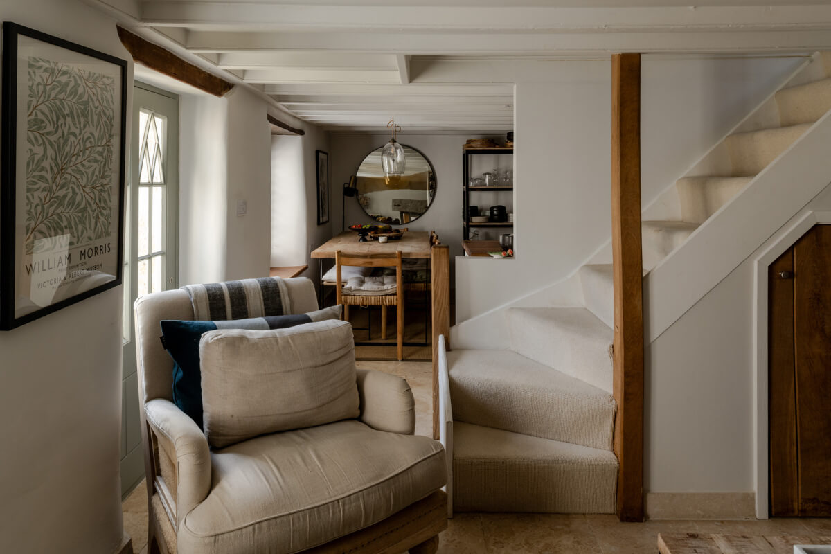 A Charming Stone Cottage with Period Features in Cornwall 4 open-plan cottage living space